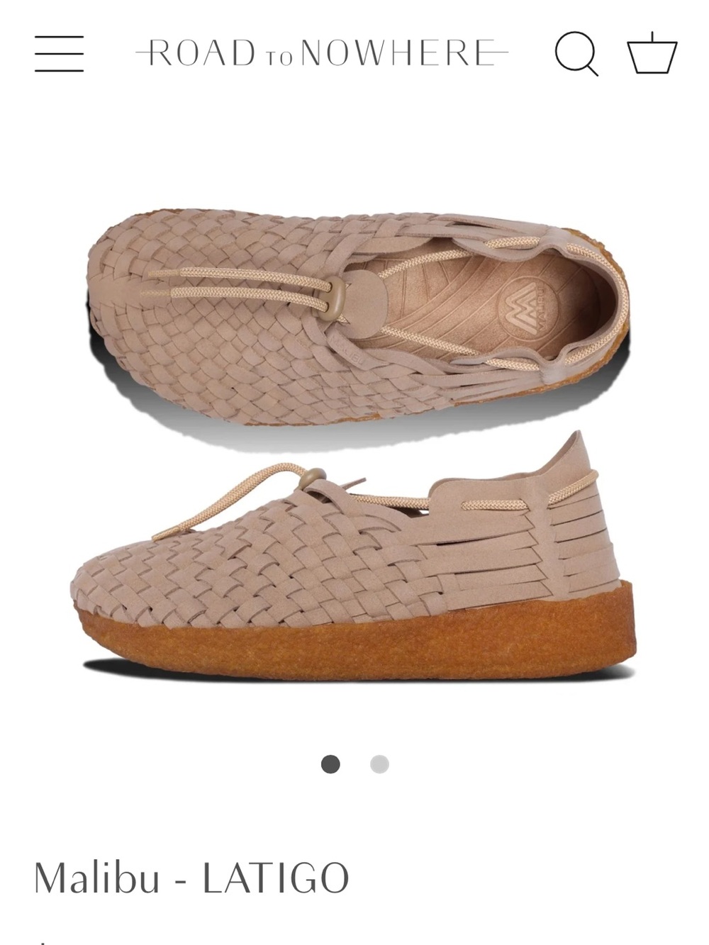 Malibu Latigo Woven Slip-On Shoes in Tan